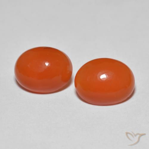 3.45 ct natürliche Intensives Orange Achat-Edelsteine, Oval, Transparent