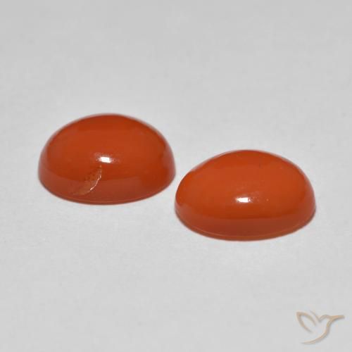 3.45 ct natürliche Intensives Orange Achat-Edelsteine, Oval, Transparent
