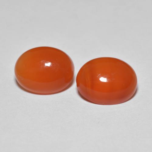 3,32 ct natürliche orangefarbener Achat-Edelsteine, Oval Schliff, Transparent