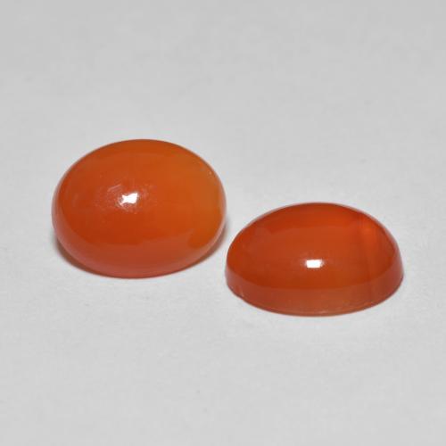 3,32 ct natürliche orangefarbener Achat-Edelsteine, Oval Schliff, Transparent