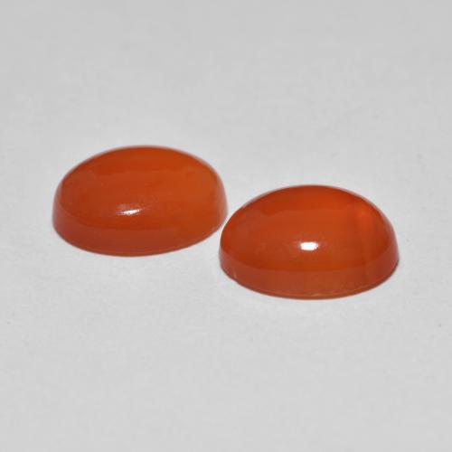 3,32 ct natürliche orangefarbener Achat-Edelsteine, Oval Schliff, Transparent