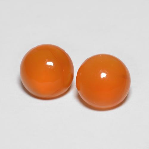 1,51 ct natürliche orangefarbener Achat-Edelsteine, Rundschliff, Transparent