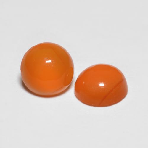 1,51 ct natürliche orangefarbener Achat-Edelsteine, Rundschliff, Transparent