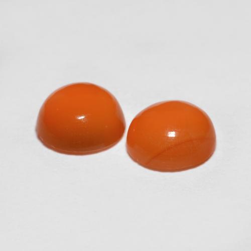 1,51 ct natürliche orangefarbener Achat-Edelsteine, Rundschliff, Transparent
