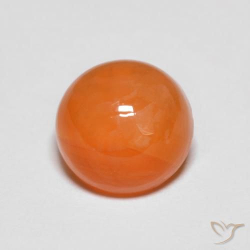 1,39 ctw natürlicher orangefarbener Achat, Rundschliff, Lichtdurchlässig