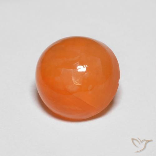 1,39 ctw natürlicher orangefarbener Achat, Rundschliff, Lichtdurchlässig