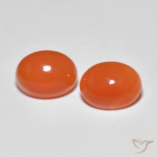 2.67 ct natürliche Intensives Orange Achat-Edelsteine, Oval Schliff, Lichtdurchlässig