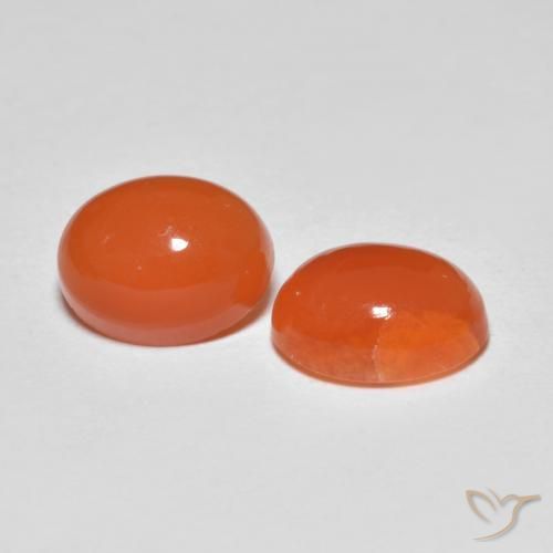 2.67 ct natürliche Intensives Orange Achat-Edelsteine, Oval Schliff, Lichtdurchlässig