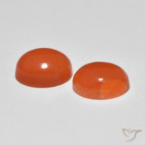 2.67 ct natürliche Intensives Orange Achat-Edelsteine, Oval Schliff, Lichtdurchlässig