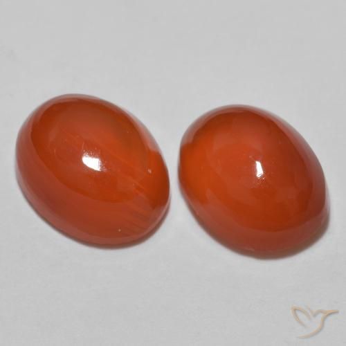 2.67 ct natürliche Mittelorange Achat-Edelsteine, Oval Schliff, Lichtdurchlässig