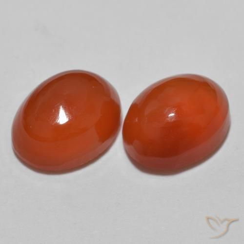 2.67 ct natürliche Mittelorange Achat-Edelsteine, Oval Schliff, Lichtdurchlässig