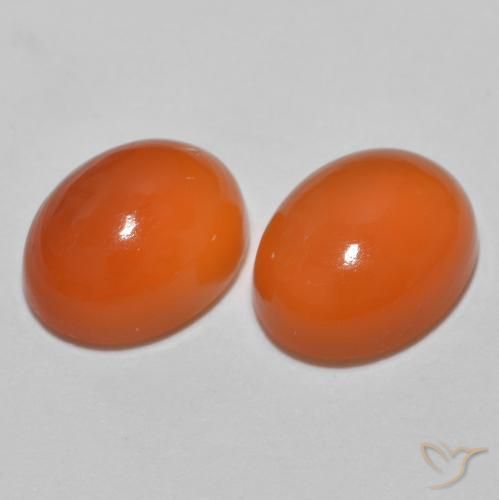 2.51 ct natürliche Mittelorange Achat-Edelsteine, Oval, Lichtdurchlässig