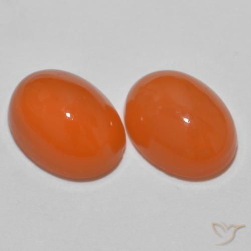 2.46ctw Natürlicher Feuerorange Achat, Oval, Lichtdurchlässig