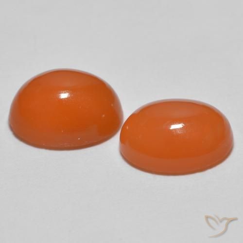 2.46 ct natürliche Feuerorange Achat-Edelsteine, Oval, Lichtdurchlässig