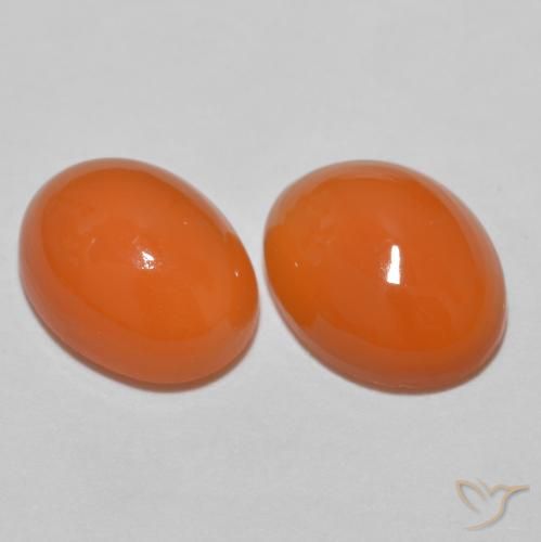 2.58ctw Natürlicher hellorange Achat, Oval, Lichtdurchlässig