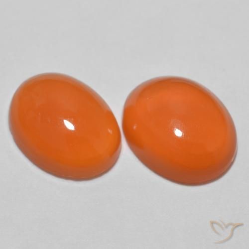 2.05ctw Natürlicher Mittelorange Achat, Oval, Lichtdurchlässig