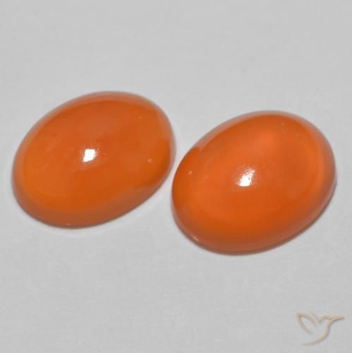 2.05 ct natürliche Mittelorange Achat-Edelsteine, Oval, Lichtdurchlässig