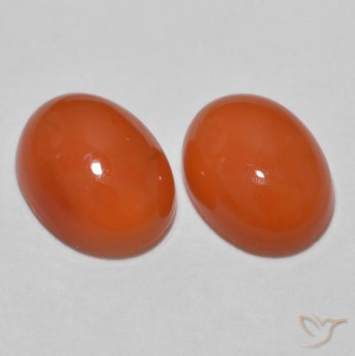 2.30ctw Natürlicher Mittelorange Achat, Oval, Lichtdurchlässig