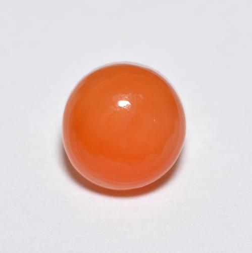 1,34 ctw natürlicher orangefarbener Achat, Rundschliff, Lichtdurchlässig