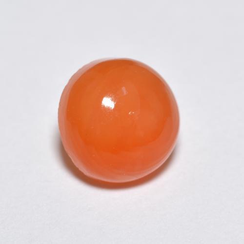1,34 ctw natürlicher orangefarbener Achat, Rundschliff, Lichtdurchlässig