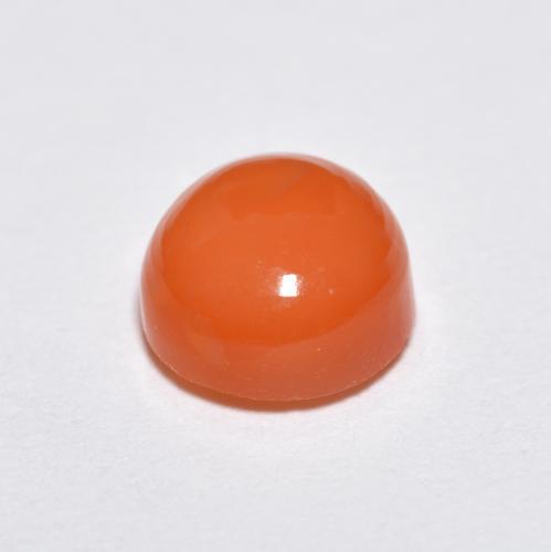 1,34 ctw natürlicher orangefarbener Achat, Rundschliff, Lichtdurchlässig