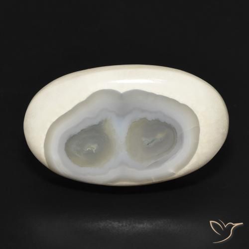 23.13ct Natürlicher Mehrfarbiges Weiß Achat, Oval, Lichtundurchlässig