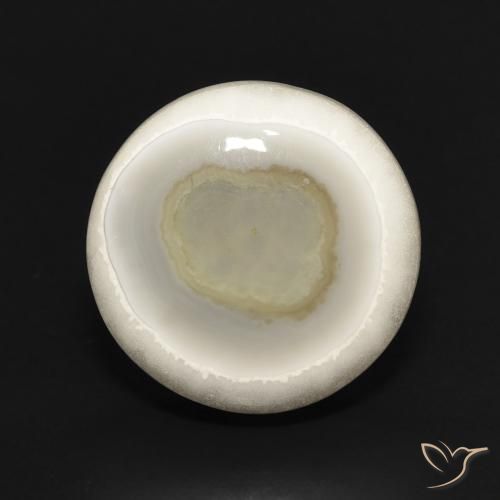 12.79ct Natürlicher Mehrfarbiges Weiß Achat, Runden, Lichtundurchlässig