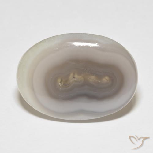 34.15ct Natürlicher White Cream Achat, Oval, Lichtundurchlässig