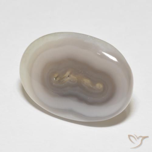 9,17 ctw natürlicher White Cream Achat, Oval, Lichtundurchlässig