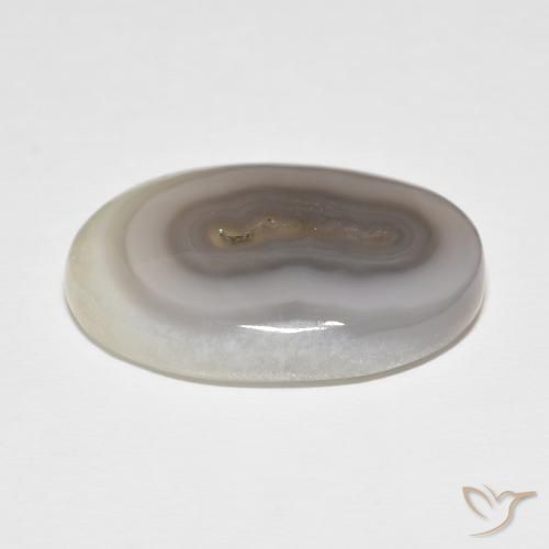 9,17 ctw natürlicher White Cream Achat, Oval, Lichtundurchlässig