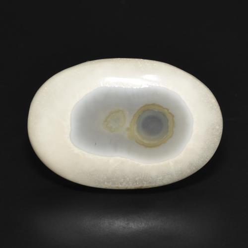 19.82ct Natürlicher Mehrfarbiges Weiß Achat, Oval, Lichtundurchlässig