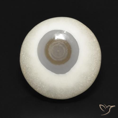14.01ct Natürlicher Mehrfarbiges Weiß Achat, Runden, Lichtundurchlässig, Photo A