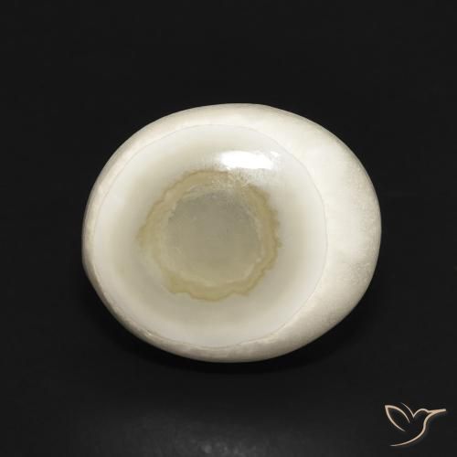 6.02ct Natürlicher Mehrfarbiges Weiß Achat, Oval, Lichtundurchlässig, Photo A