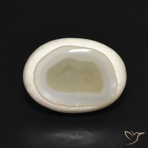 8.72ct Natürlicher Mehrfarbiges Weiß Achat, Oval, Lichtundurchlässig