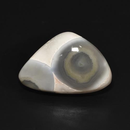 11.86ct Natürlicher Mehrfarbiges Weiß Achat, Fantasie, Lichtundurchlässig