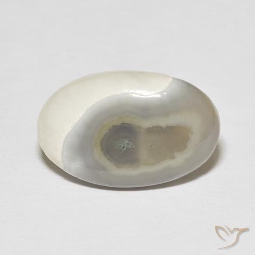 11.57ct Natürlicher White Cream Achat, Oval, Lichtundurchlässig