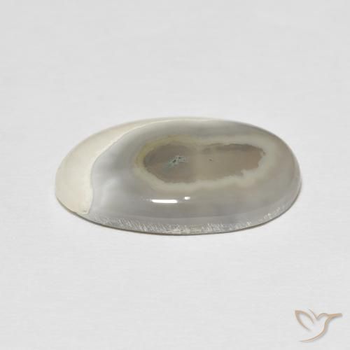 9,17 ctw natürlicher White Cream Achat, Oval, Lichtundurchlässig