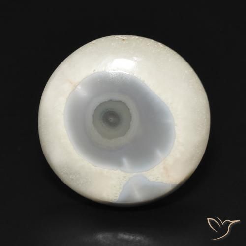 13.25ct Natürlicher Mehrfarbiges Weiß Achat, Runden, Lichtundurchlässig