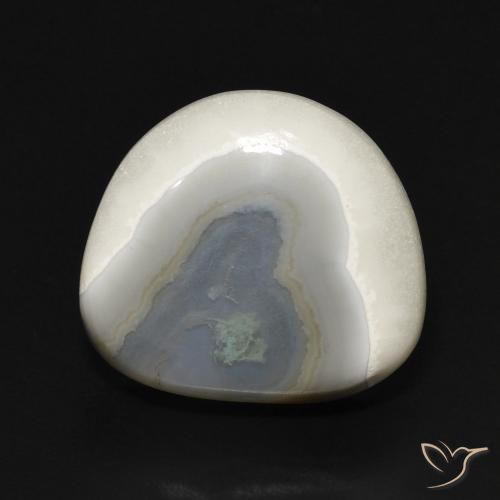 14.42ct Natürlicher Mehrfarbiges Weiß Achat, Fantasie, Lichtundurchlässig