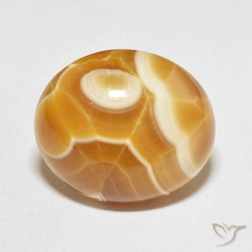 16.00ct Natürlicher Mehrfarbig Achat, Oval, Lichtundurchlässig