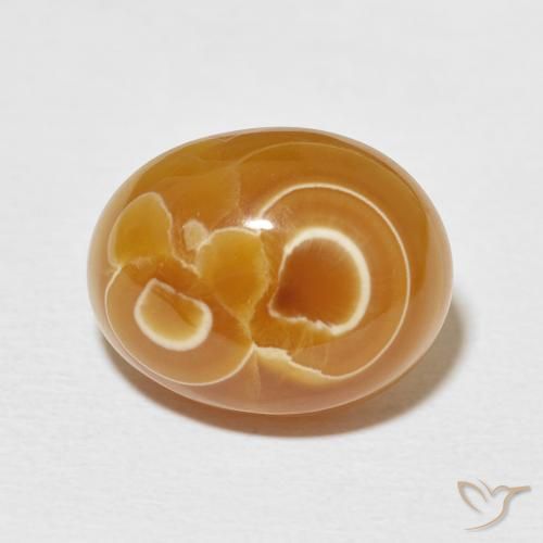 14.54ct Natürlicher Mehrfarbig Achat, Oval, Lichtundurchlässig