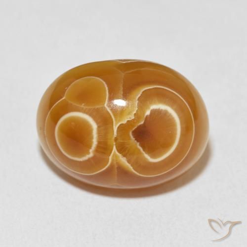 18.67ct Natürlicher Mehrfarbig Achat, Oval, Lichtundurchlässig