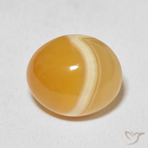 13.26ct Natürlicher Mehrfarbig Achat, Oval, Lichtundurchlässig