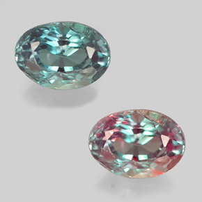 0,45 ctw natürlicher mehrfarbiger Alexandrit, Oval Schliff, VS