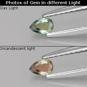 9,17 ctw natürlicher grün/rot Alexandrit, Birnenform, VVS-VS