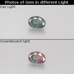 0,10 ctw natürlicher mehrfarbiger Alexandrit, Oval Schliff, VS