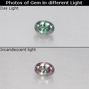 9,17 ctw natürlicher grün/rot Alexandrit, Oval Schliff, VS