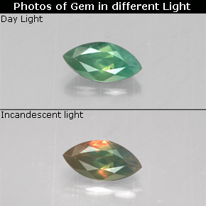 0,16 ctw natürlicher mehrfarbiger Alexandrit, Marquise, VS