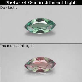 0,26 ctw natürlicher mehrfarbiger Alexandrit, Marquise, VS