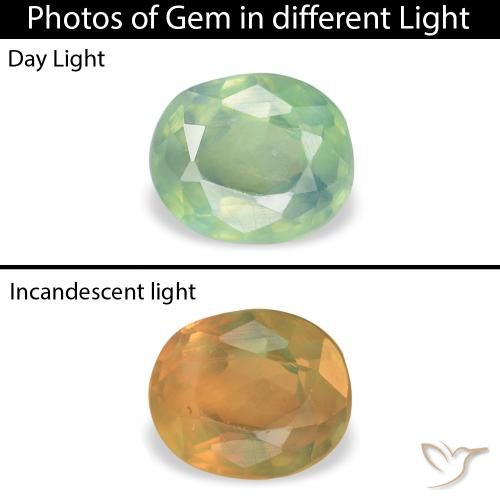 0.11ct Natürlicher mintgrün Alexandrit, Oval, VVS-VS